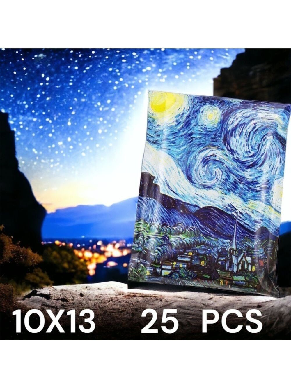 25 10X13 Poly Mailers Starry Night Flat Mailers PRICE IS FIRM - Picture 4 of 5